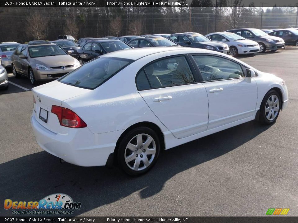 2007 Honda Civic LX Sedan Taffeta White / Ivory Photo #4
