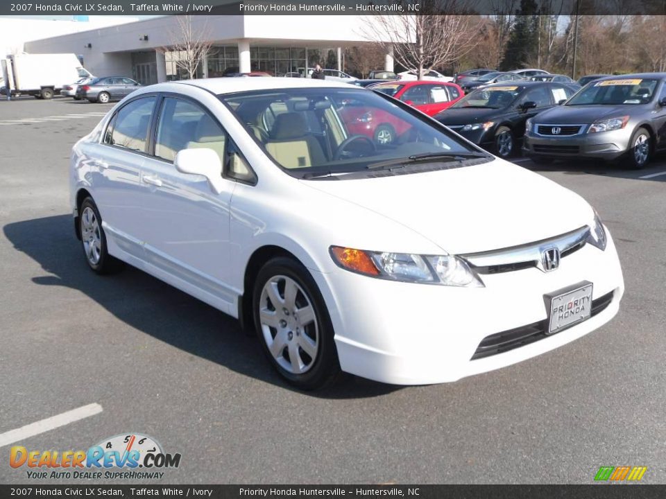 2007 Honda Civic LX Sedan Taffeta White / Ivory Photo #5