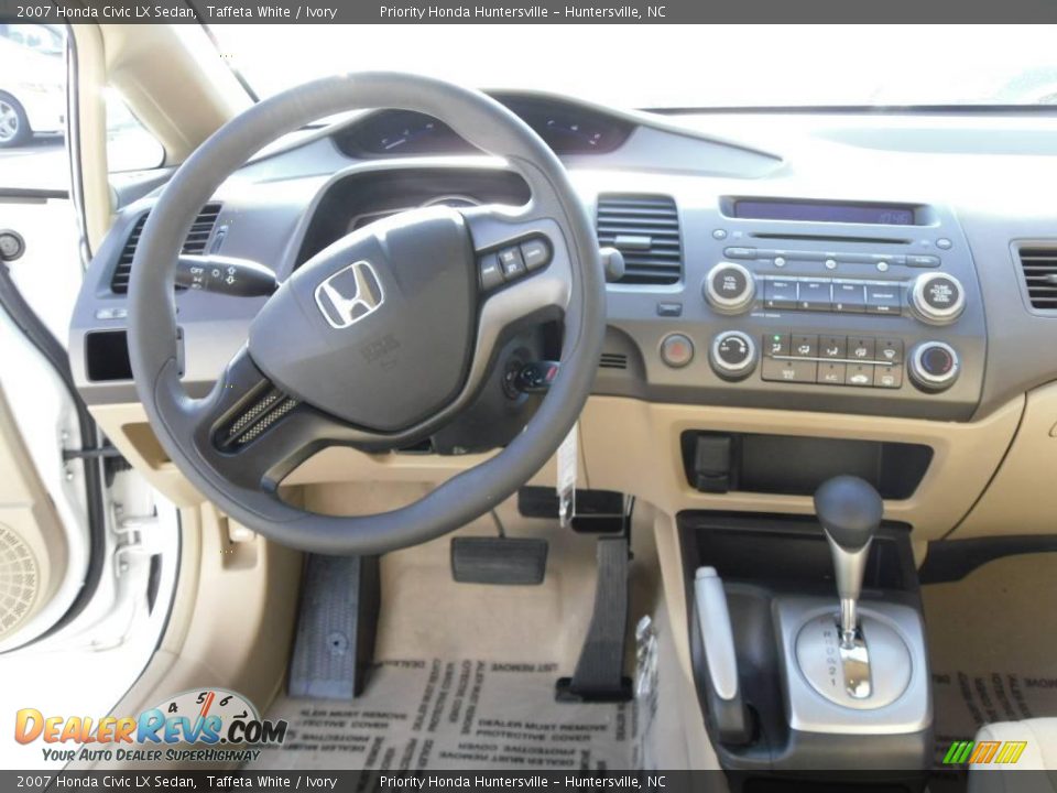 2007 Honda Civic LX Sedan Taffeta White / Ivory Photo #21