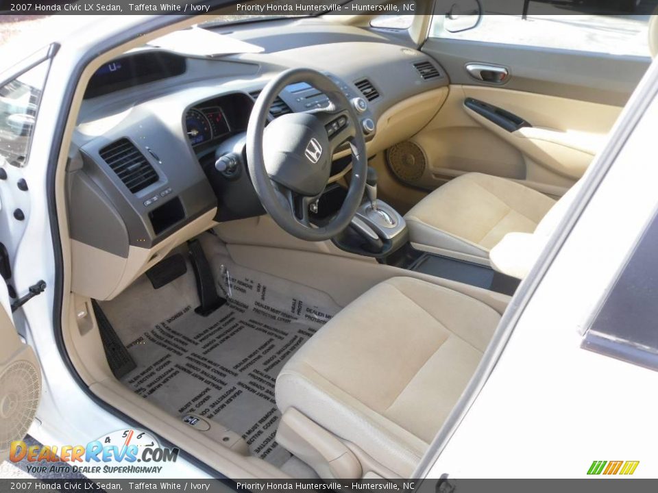 2007 Honda Civic LX Sedan Taffeta White / Ivory Photo #25