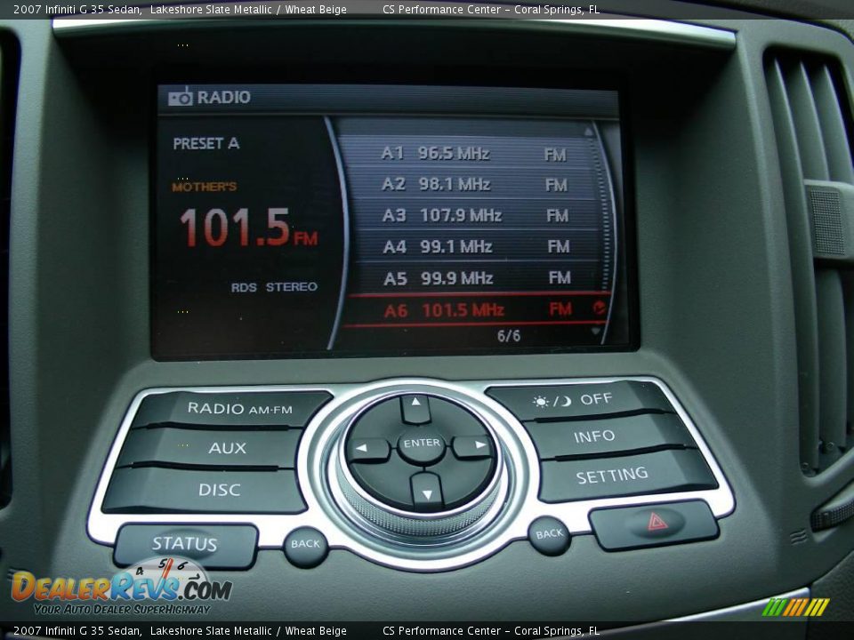 2007 Infiniti G 35 Sedan Lakeshore Slate Metallic / Wheat Beige Photo #16