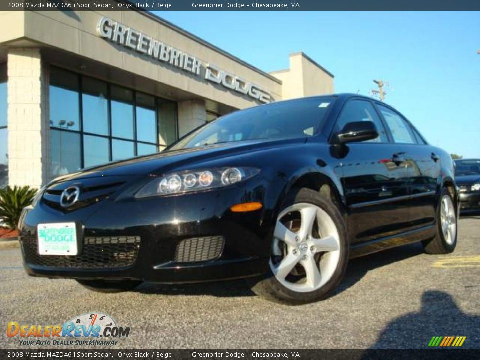 2008 Mazda MAZDA6 i Sport Sedan Onyx Black / Beige Photo #1