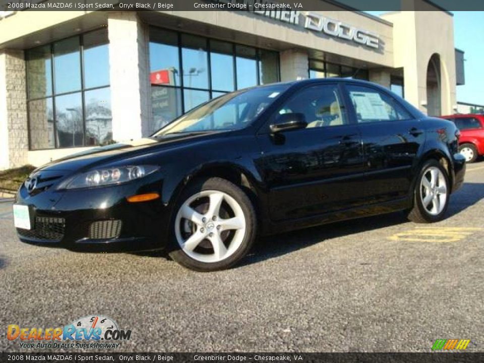 2008 Mazda MAZDA6 i Sport Sedan Onyx Black / Beige Photo #2