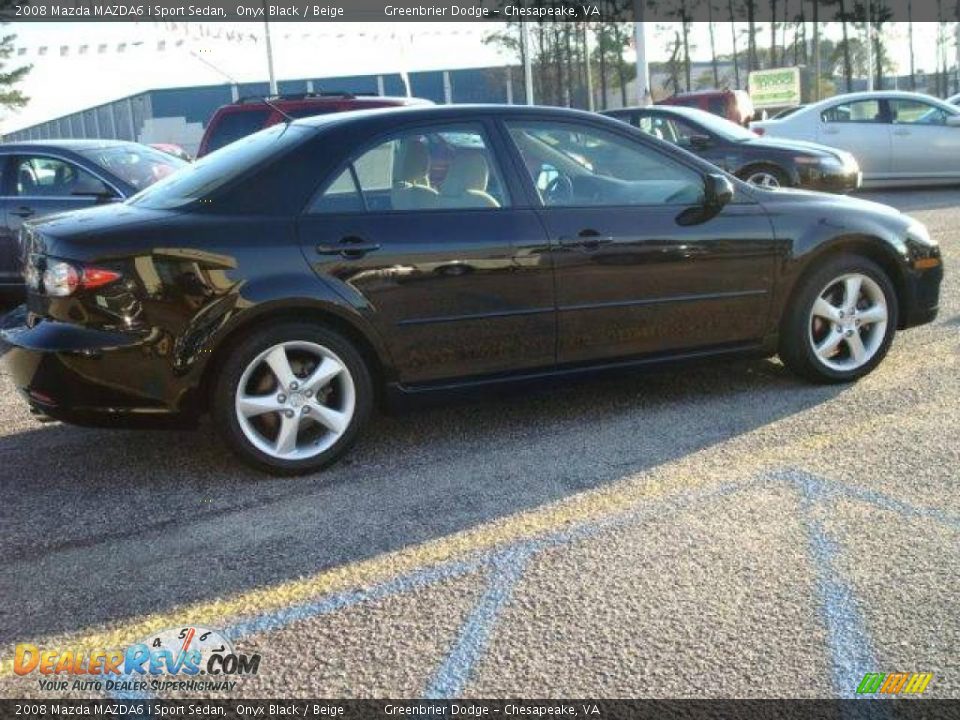 2008 Mazda MAZDA6 i Sport Sedan Onyx Black / Beige Photo #3