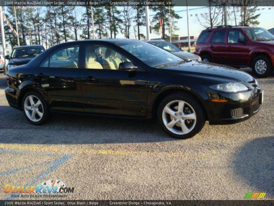 2008 Mazda MAZDA6 i Sport Sedan Onyx Black / Beige Photo #4