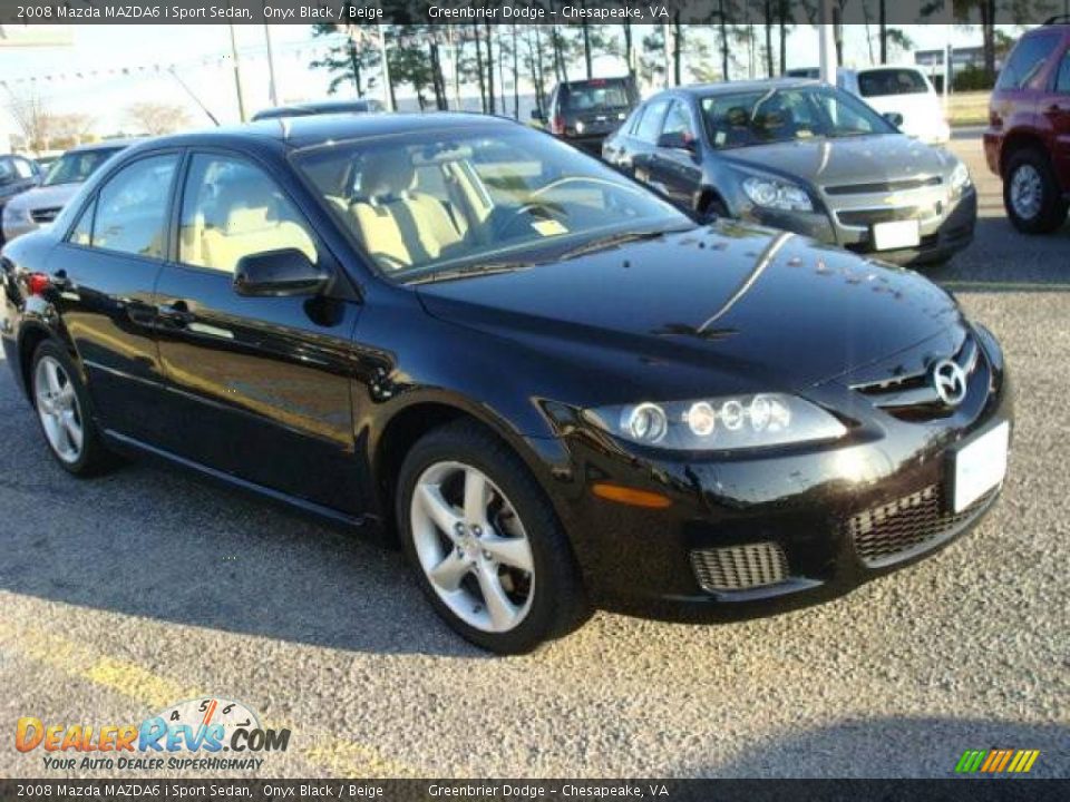2008 Mazda MAZDA6 i Sport Sedan Onyx Black / Beige Photo #5