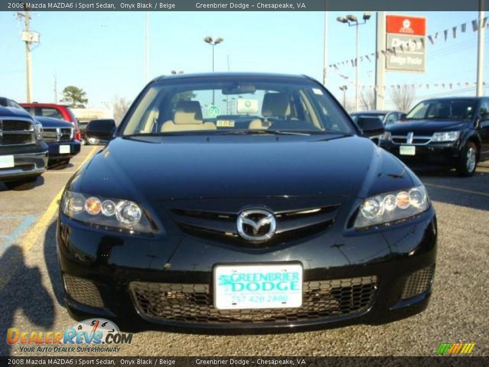 2008 Mazda MAZDA6 i Sport Sedan Onyx Black / Beige Photo #6