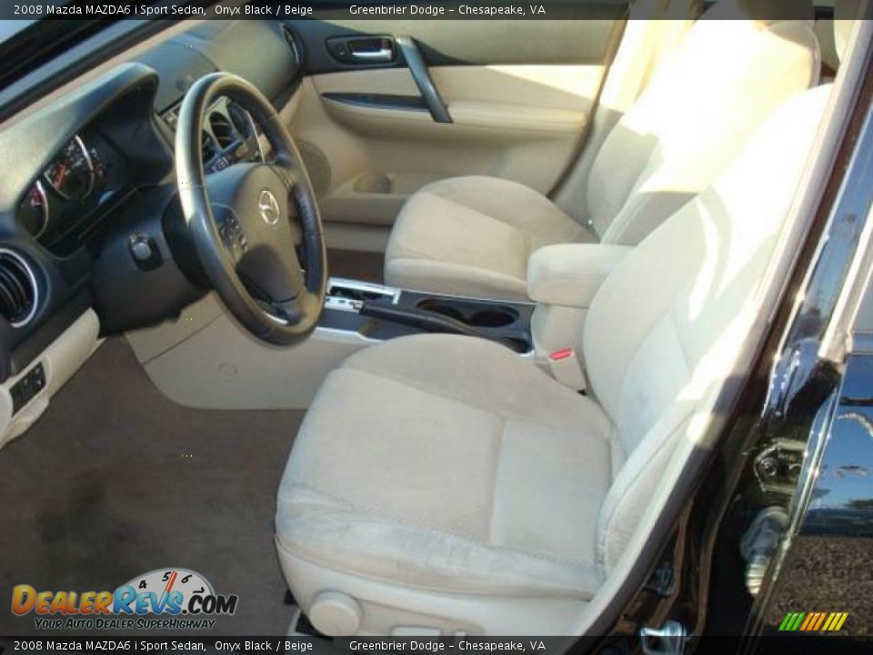 2008 Mazda MAZDA6 i Sport Sedan Onyx Black / Beige Photo #7