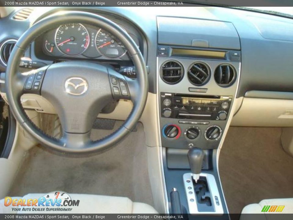 2008 Mazda MAZDA6 i Sport Sedan Onyx Black / Beige Photo #9