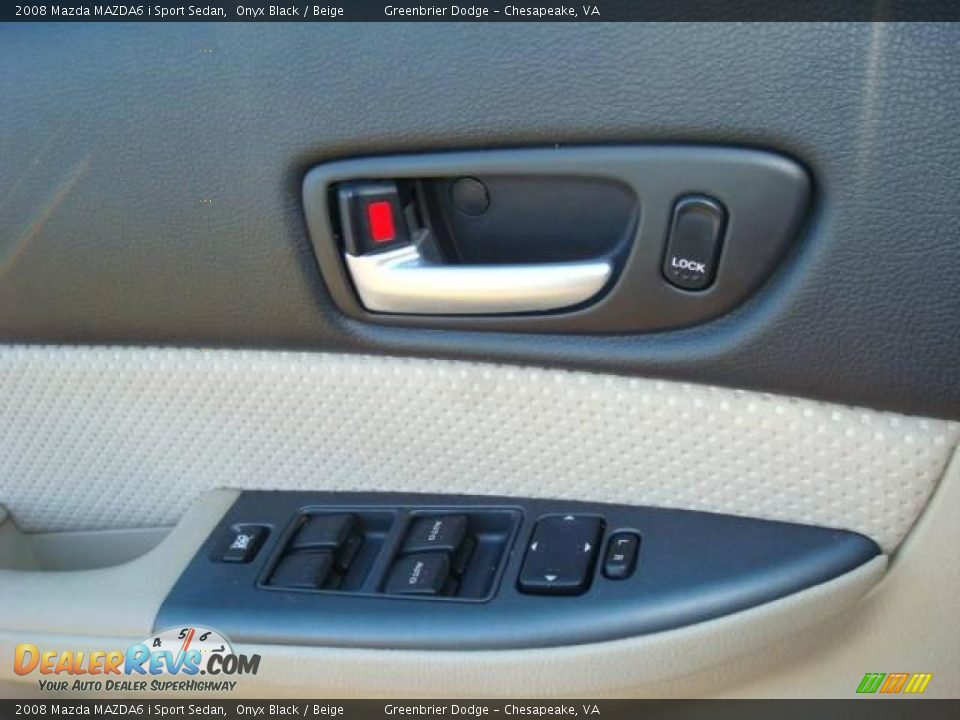 2008 Mazda MAZDA6 i Sport Sedan Onyx Black / Beige Photo #10