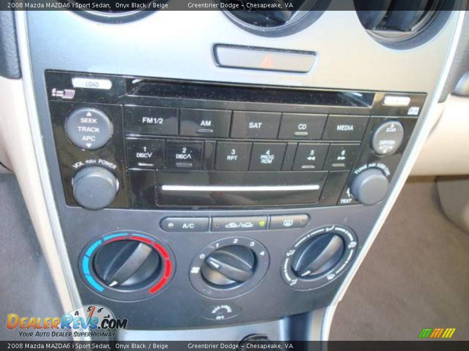 2008 Mazda MAZDA6 i Sport Sedan Onyx Black / Beige Photo #12