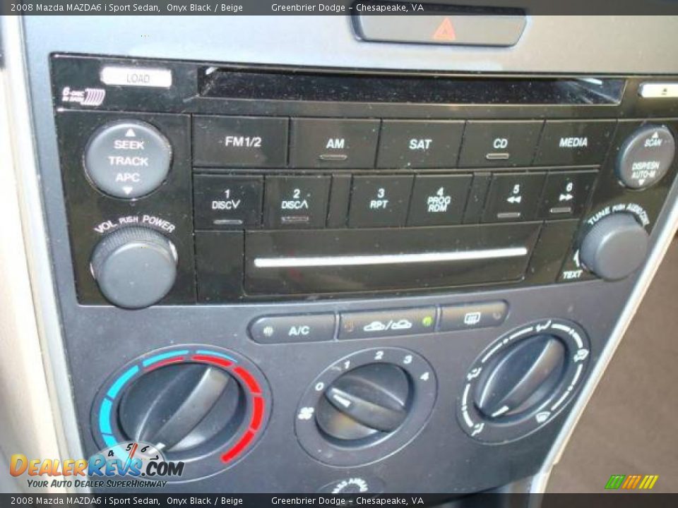 2008 Mazda MAZDA6 i Sport Sedan Onyx Black / Beige Photo #13