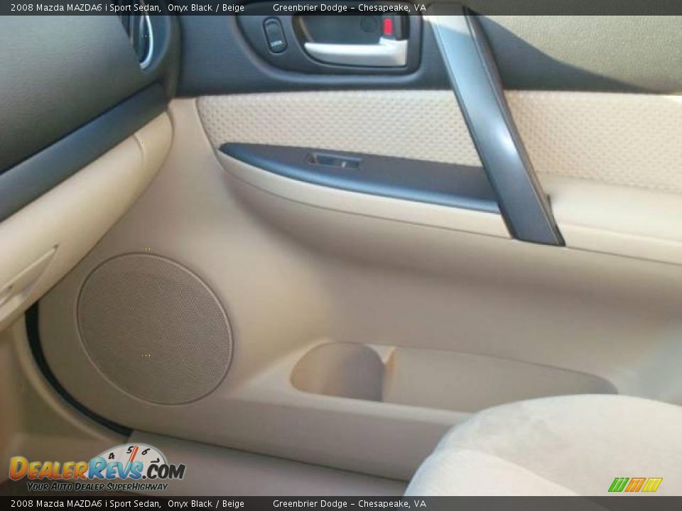2008 Mazda MAZDA6 i Sport Sedan Onyx Black / Beige Photo #16