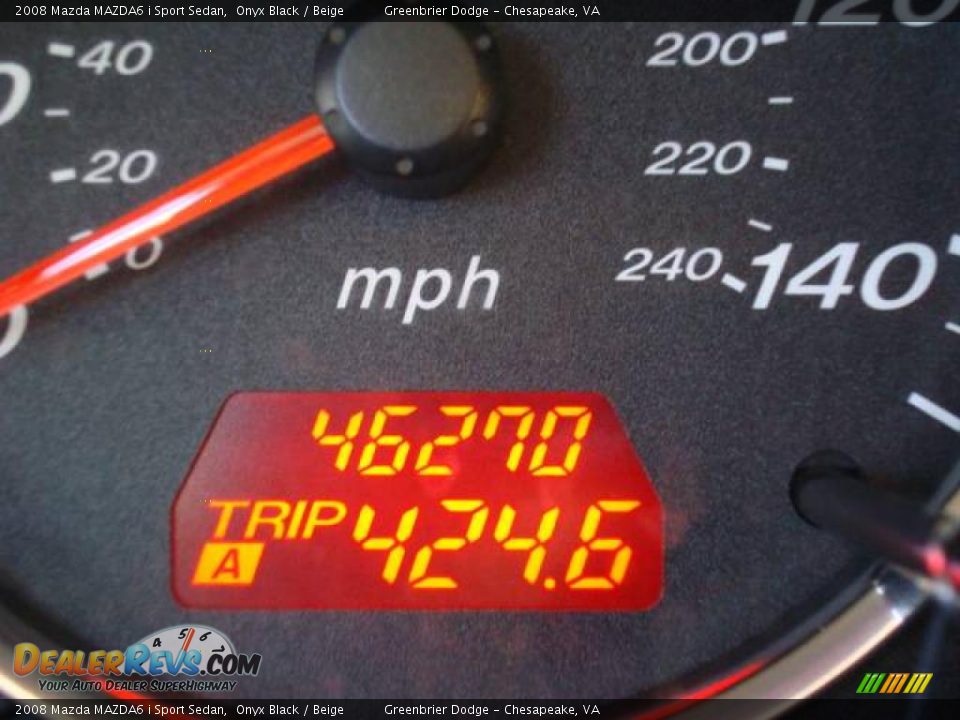 2008 Mazda MAZDA6 i Sport Sedan Onyx Black / Beige Photo #17