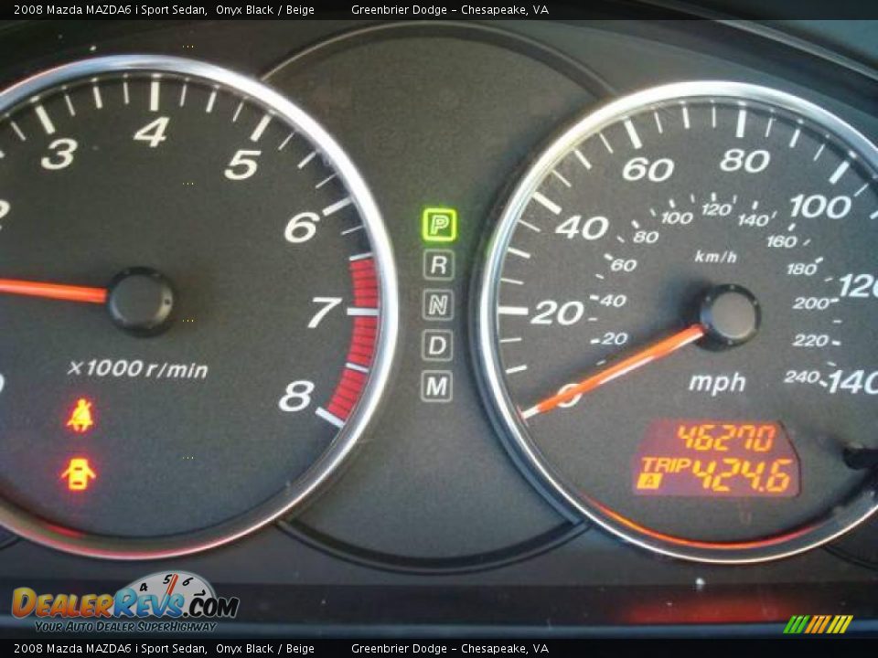 2008 Mazda MAZDA6 i Sport Sedan Onyx Black / Beige Photo #18