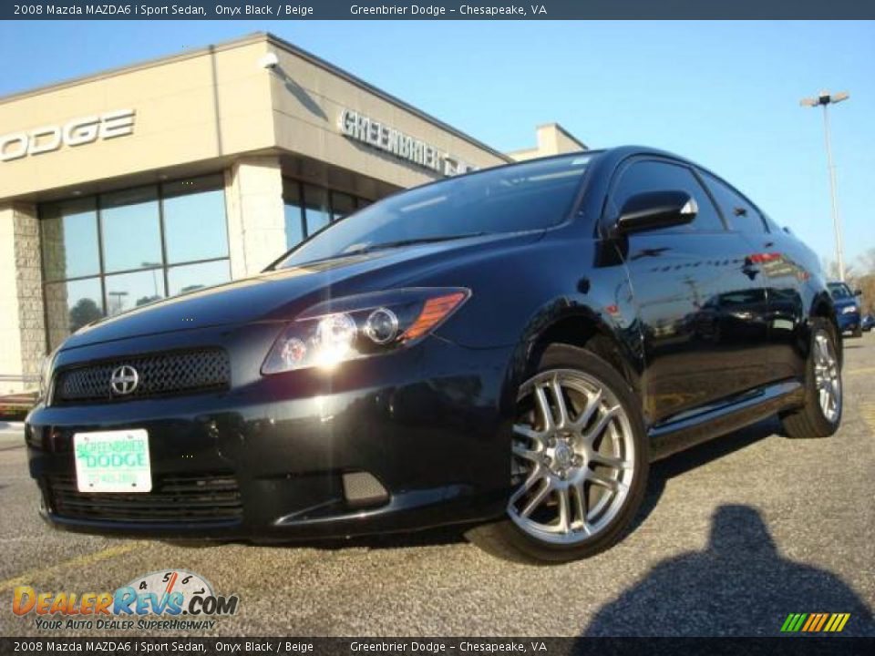 2008 Mazda MAZDA6 i Sport Sedan Onyx Black / Beige Photo #24