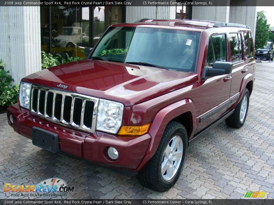 2008 Jeep Commander Sport 4x4 Red Rock Crystal Pearl / Dark Slate Gray Photo #3