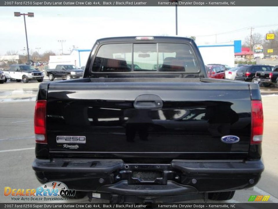 2007 Ford F250 Super Duty Lariat Outlaw Crew Cab 4x4 Black / Black/Red Leather Photo #4