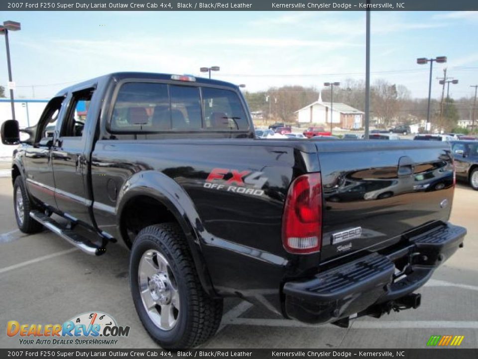 2007 Ford F250 Super Duty Lariat Outlaw Crew Cab 4x4 Black / Black/Red Leather Photo #5