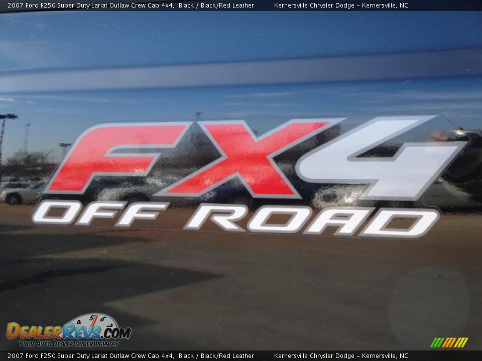 2007 Ford F250 Super Duty Lariat Outlaw Crew Cab 4x4 Black / Black/Red Leather Photo #9