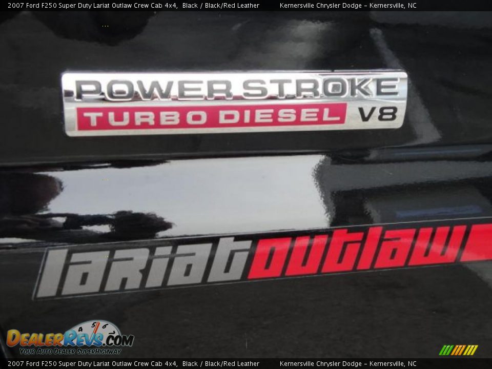 2007 Ford F250 Super Duty Lariat Outlaw Crew Cab 4x4 Black / Black/Red Leather Photo #10