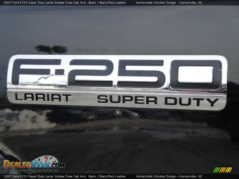 2007 Ford F250 Super Duty Lariat Outlaw Crew Cab 4x4 Black / Black/Red Leather Photo #11