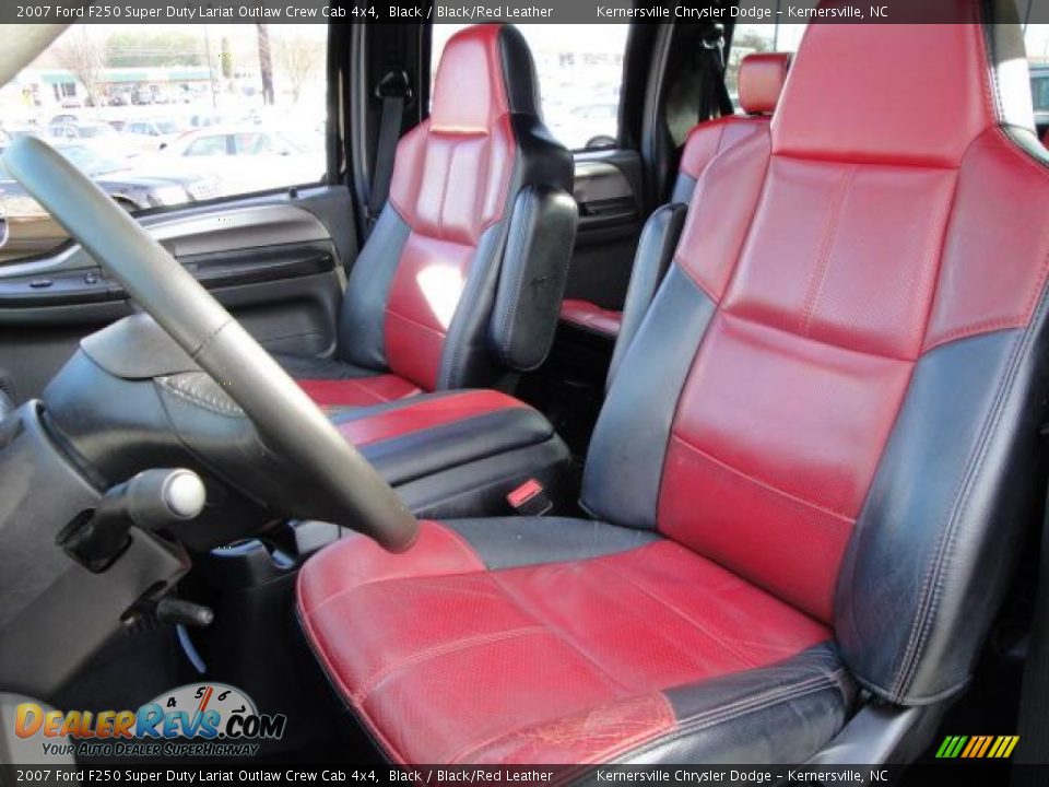 2007 Ford F250 Super Duty Lariat Outlaw Crew Cab 4x4 Black / Black/Red Leather Photo #17