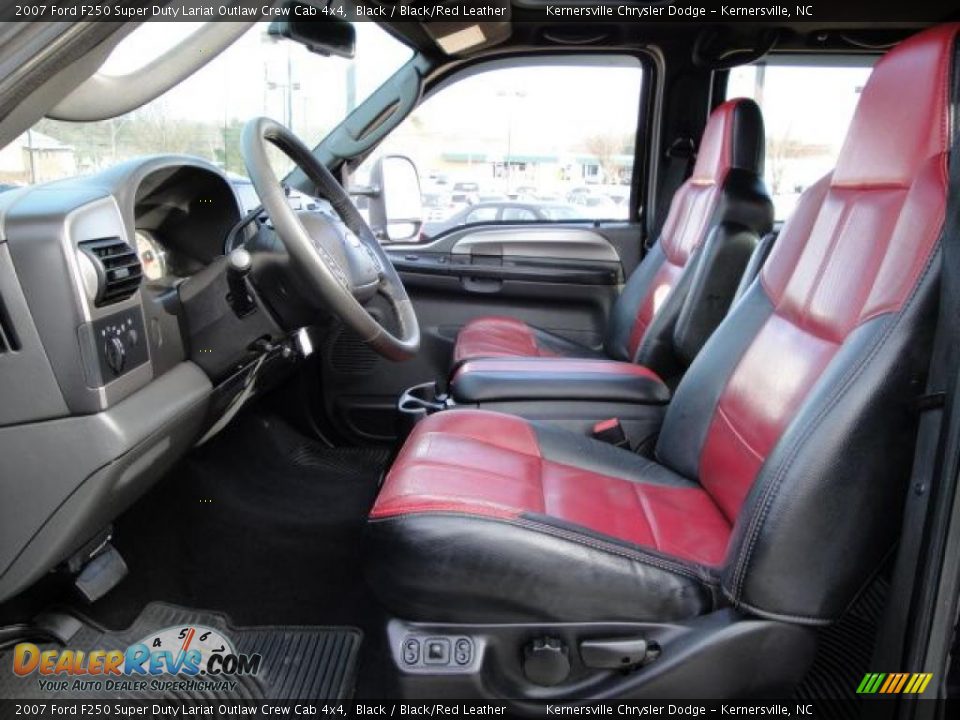 2007 Ford F250 Super Duty Lariat Outlaw Crew Cab 4x4 Black / Black/Red Leather Photo #18