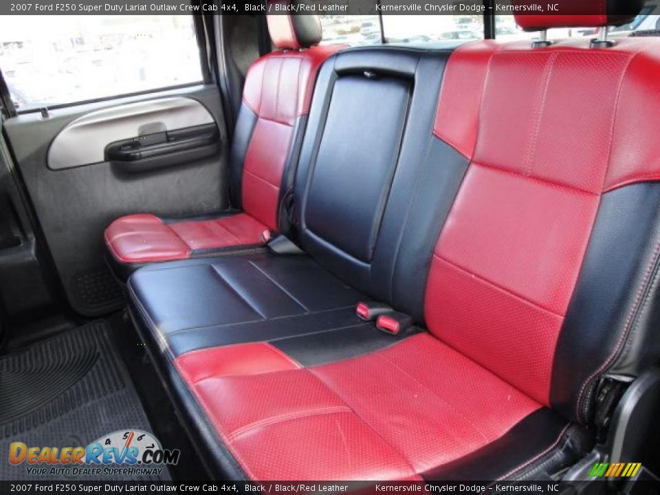 2007 Ford F250 Super Duty Lariat Outlaw Crew Cab 4x4 Black / Black/Red Leather Photo #19
