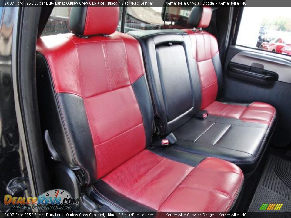 2007 Ford F250 Super Duty Lariat Outlaw Crew Cab 4x4 Black / Black/Red Leather Photo #21