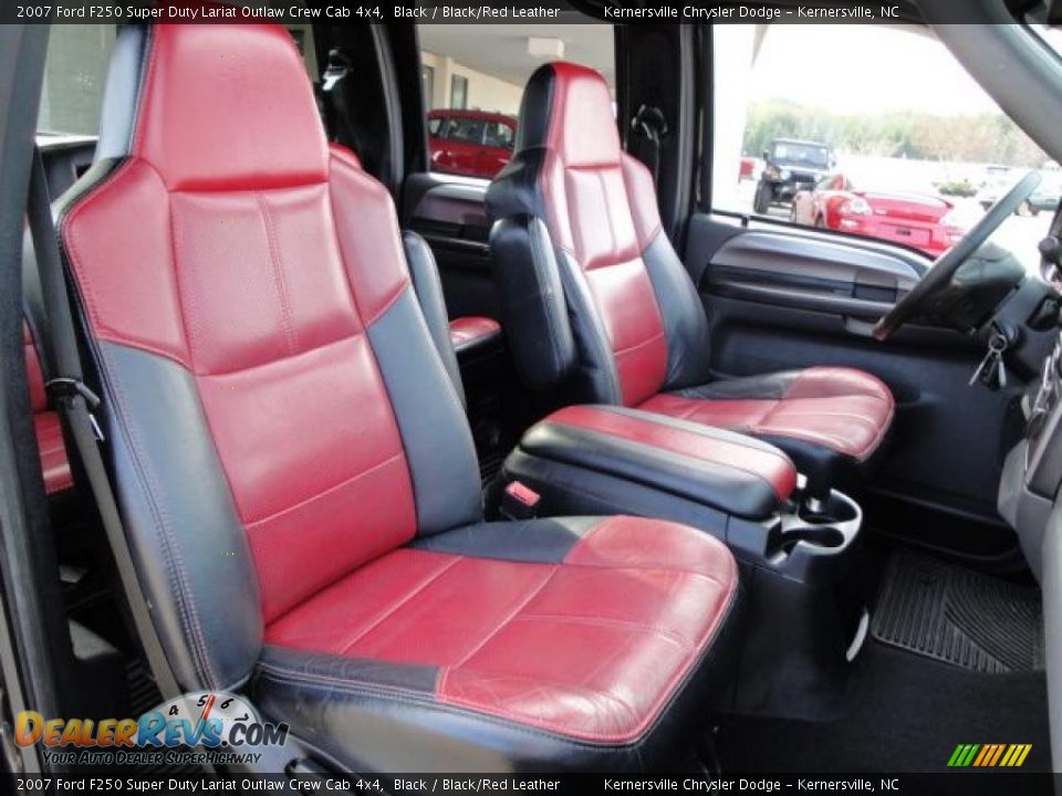 2007 Ford F250 Super Duty Lariat Outlaw Crew Cab 4x4 Black / Black/Red Leather Photo #24