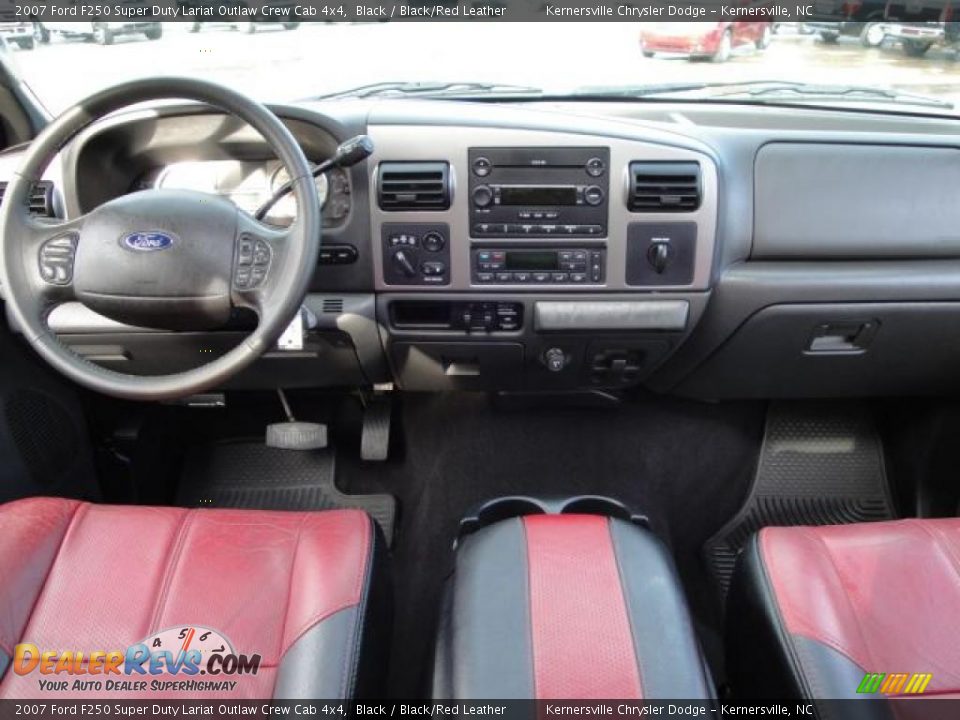 2007 Ford F250 Super Duty Lariat Outlaw Crew Cab 4x4 Black / Black/Red Leather Photo #26