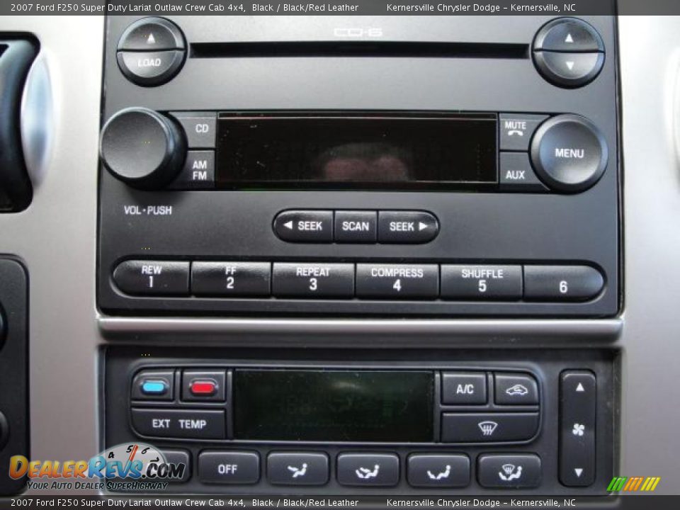 2007 Ford F250 Super Duty Lariat Outlaw Crew Cab 4x4 Black / Black/Red Leather Photo #28