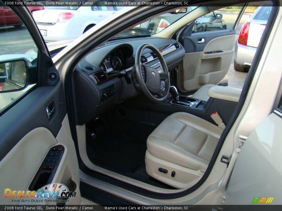 2008 Ford Taurus SEL Dune Pearl Metallic / Camel Photo #9