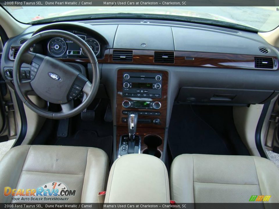 2008 Ford Taurus SEL Dune Pearl Metallic / Camel Photo #14