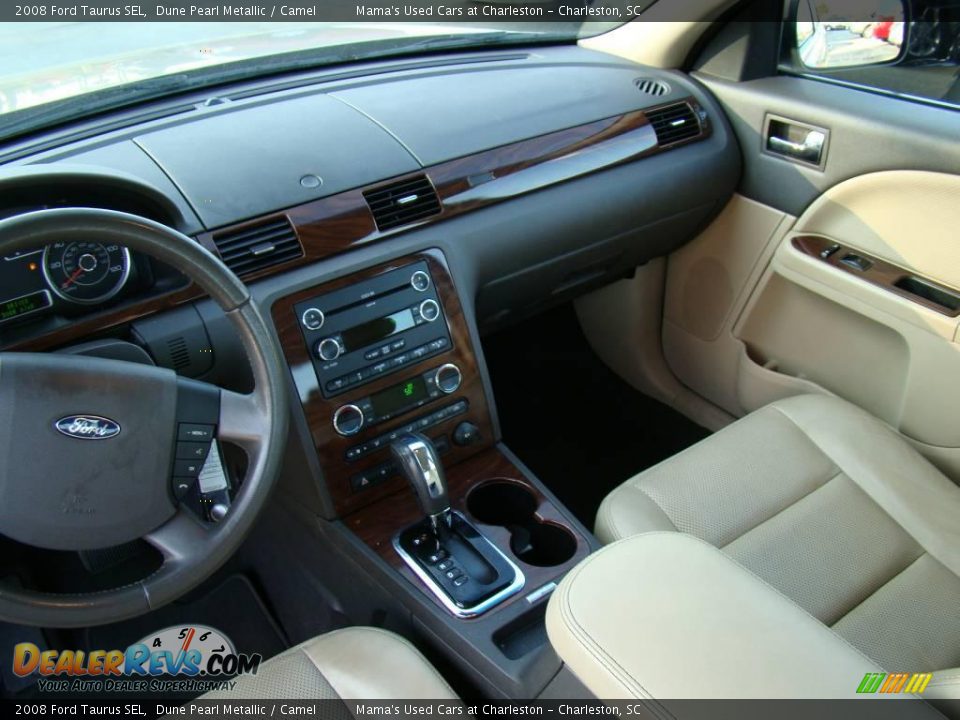 2008 Ford Taurus SEL Dune Pearl Metallic / Camel Photo #16