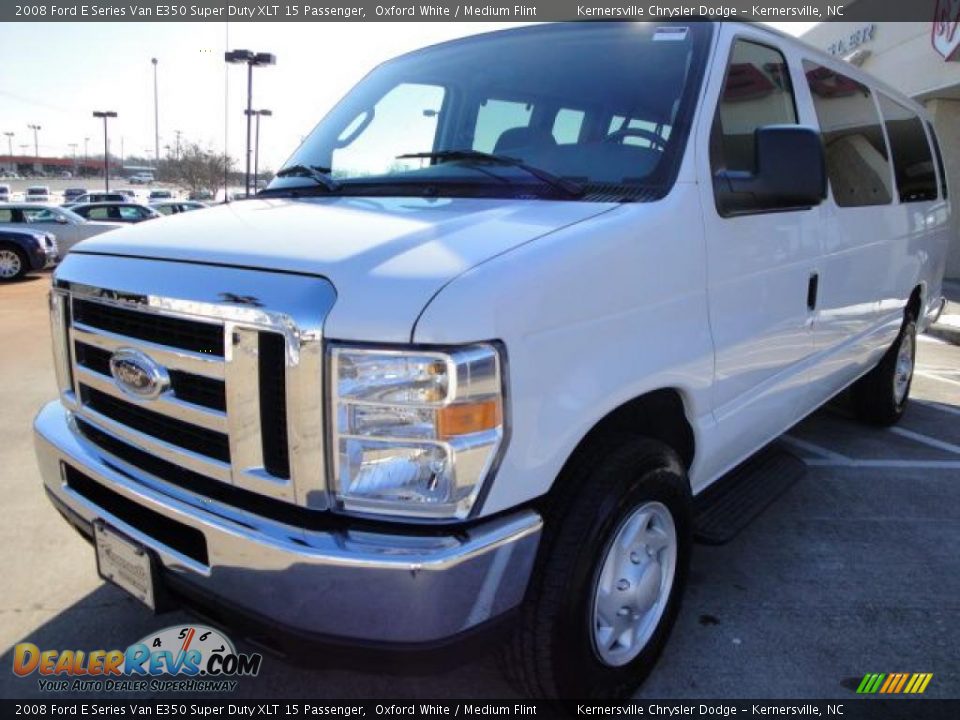 2008 Ford E Series Van E350 Super Duty XLT 15 Passenger Oxford White / Medium Flint Photo #7