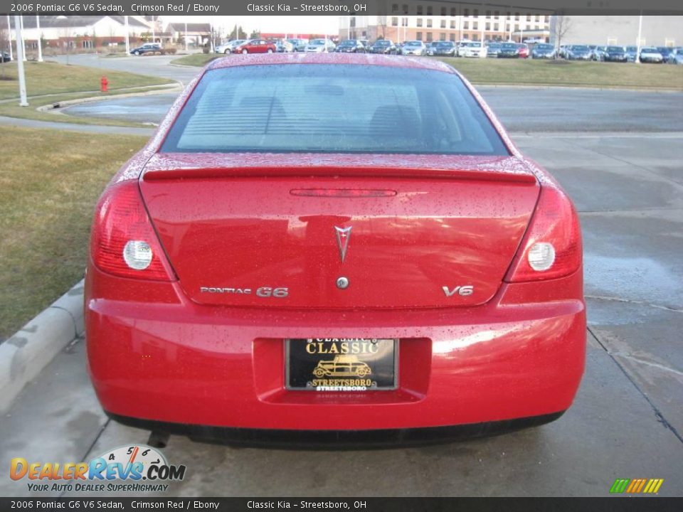 2006 Pontiac G6 V6 Sedan Crimson Red / Ebony Photo #7