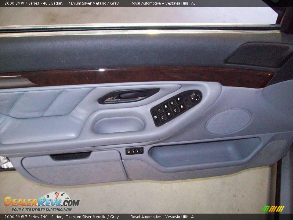 2000 BMW 7 Series 740iL Sedan Titanium Silver Metallic / Grey Photo #11