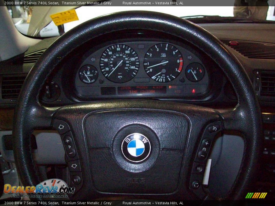 2000 BMW 7 Series 740iL Sedan Titanium Silver Metallic / Grey Photo #14