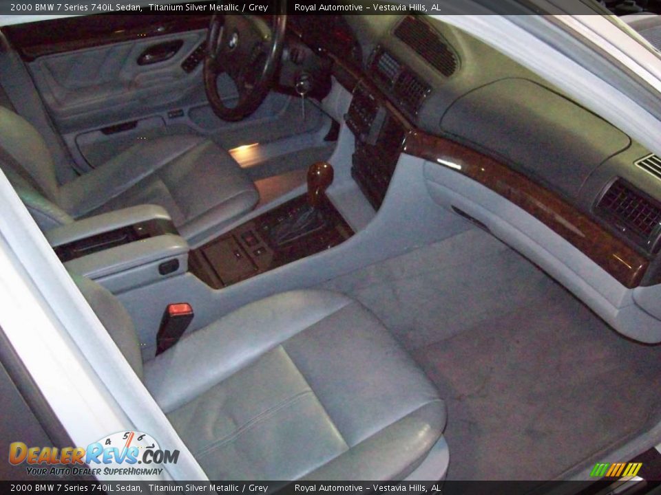 2000 BMW 7 Series 740iL Sedan Titanium Silver Metallic / Grey Photo #28