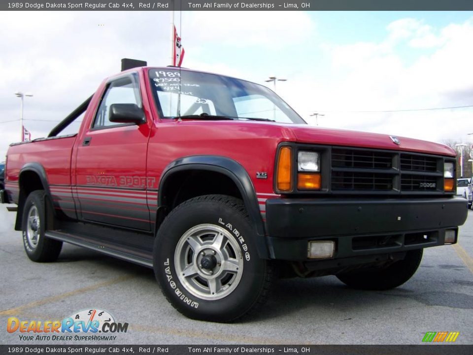1989 Dodge Dakota Sport Regular Cab 4x4 Red / Red Photo #1