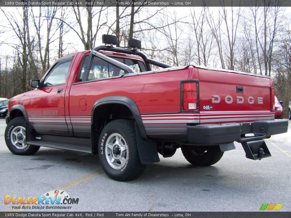 1989 Dodge Dakota Sport Regular Cab 4x4 Red / Red Photo #4