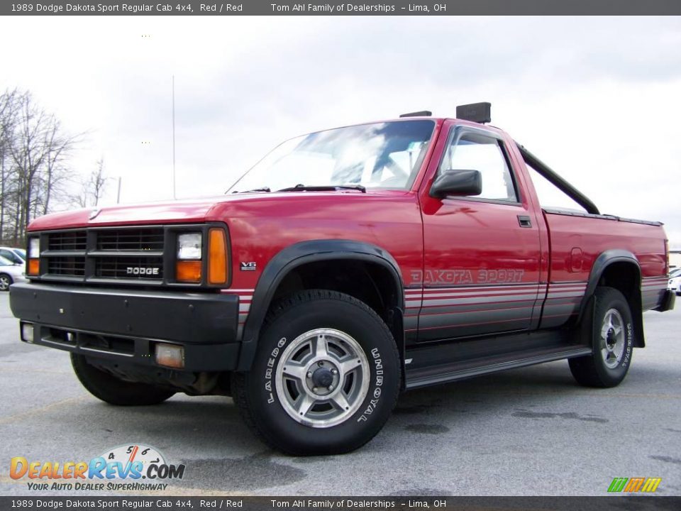 1989 Dodge Dakota Sport Regular Cab 4x4 Red / Red Photo #5