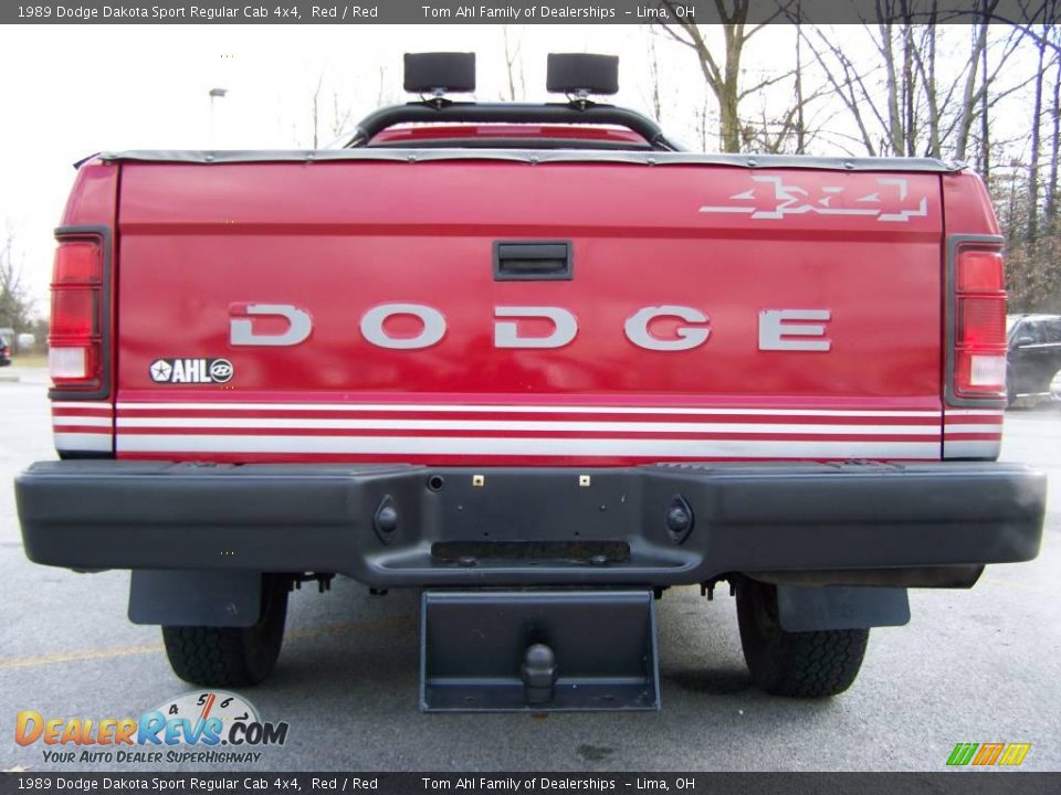 1989 Dodge Dakota Sport Regular Cab 4x4 Red / Red Photo #6