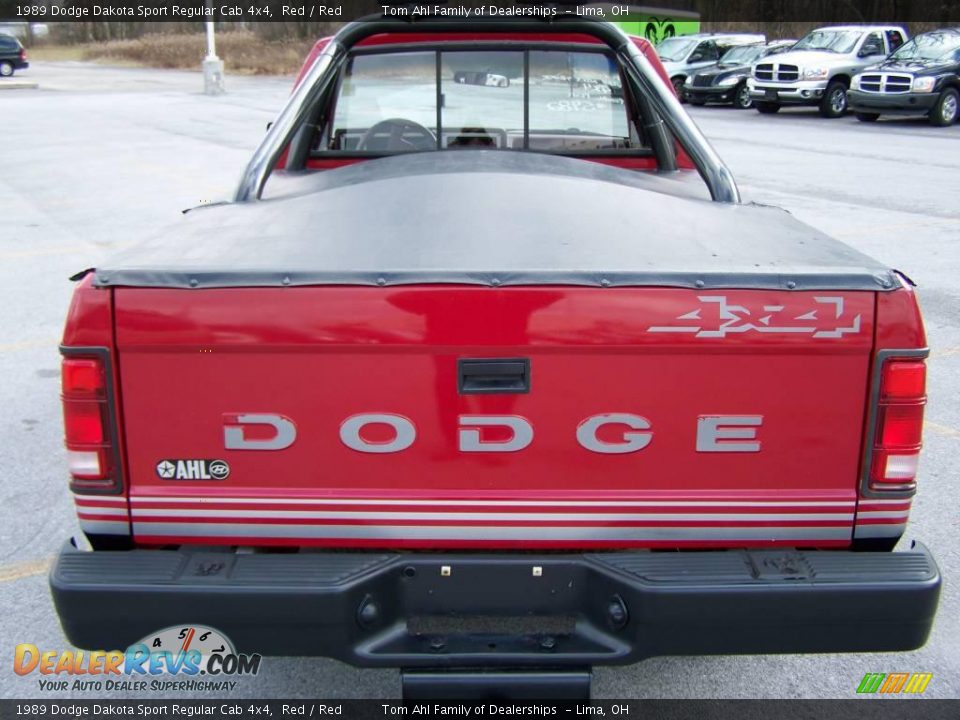 1989 Dodge Dakota Sport Regular Cab 4x4 Red / Red Photo #7