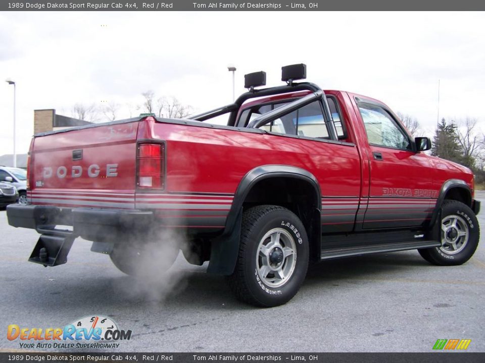 1989 Dodge Dakota Sport Regular Cab 4x4 Red / Red Photo #8