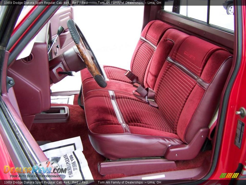 1989 Dodge Dakota Sport Regular Cab 4x4 Red / Red Photo #10