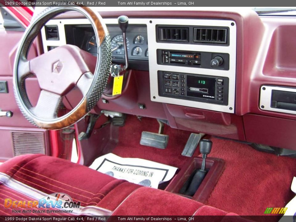 1989 Dodge Dakota Sport Regular Cab 4x4 Red / Red Photo #12