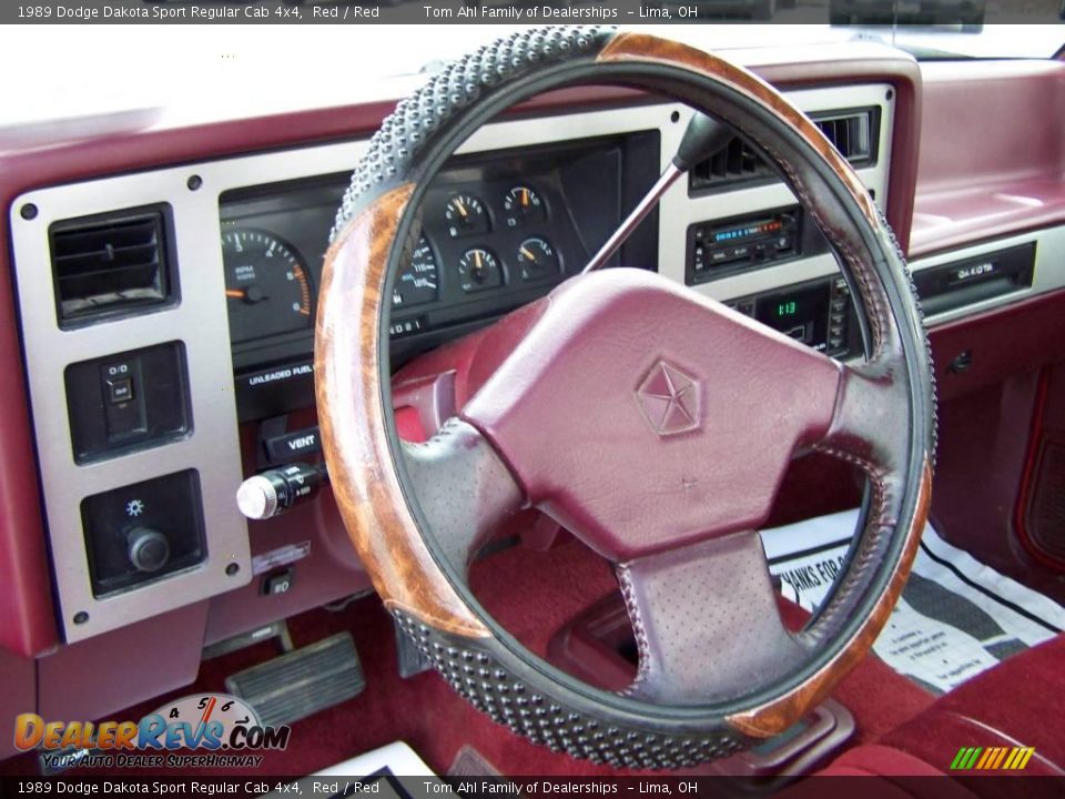 1989 Dodge Dakota Sport Regular Cab 4x4 Red / Red Photo #14
